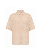 GRAINMUSTARD Linen-Cotton Plaid Half Shirt
