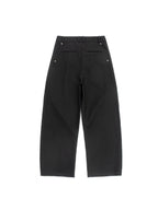 IN EXISTENCE Stripe Pleated Embroidery Curved Pants