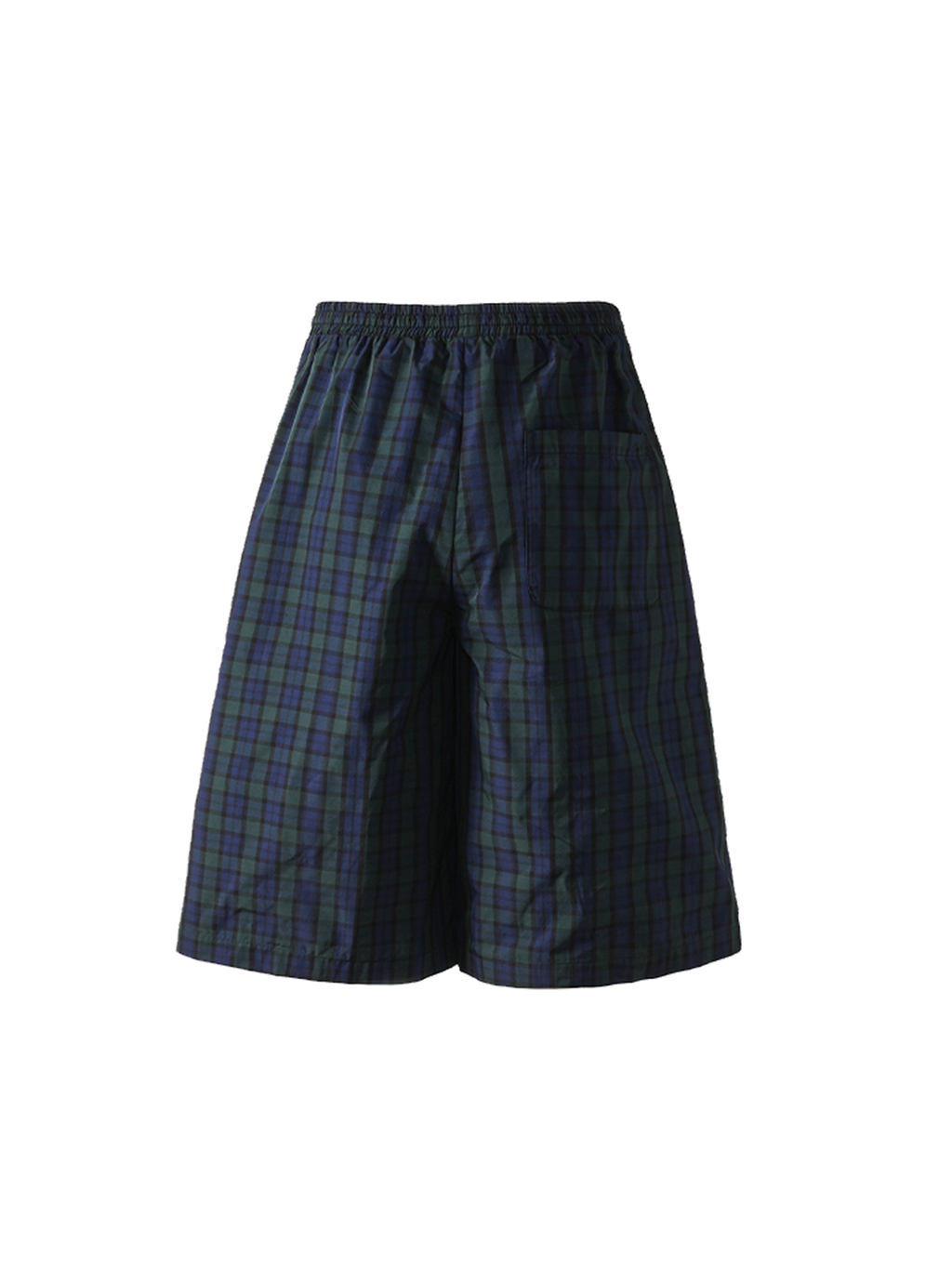 PMW Retro Plaid Drawstring Wide-Leg Shorts