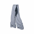 RELABEL Detachable Scarf Grid Pleated Pants