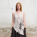 ILNya Nieternite Nifutur Deconstructed Graphic Knit Tank Top Gray