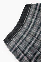 RELABEL Detachable Plaid Back Flap Spliced Jeans