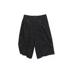 FACEONLAB Retro Pleated Raw-Edge Shorts