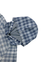 RELABEL Plaid Rivet Paneled Faded Hoodie