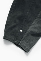 RELABEL Detachable Plaid Back Flap Spliced Jeans