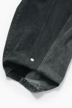 RELABEL Detachable Plaid Back Flap Spliced Jeans