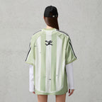 ORGANIC EMOTION Striped Badge Graphics Soccer Jersey
