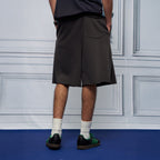 UNLIMITED MOTE Multi-Pleated Drawstring Raw-Hem Shorts