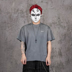 UNDERWATER Washed Ripped Gradient T-Shirt Blue