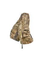 RELABEL Detachable Scarf Camo Leopard Panel Oversized Shorts