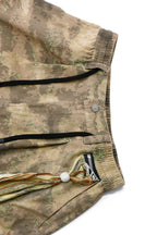 RELABEL Detachable Scarf Camo Leopard Panel Oversized Shorts