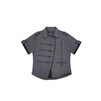 ESAIAS Napoleon Embroidered Asymmetrical Half Shirt