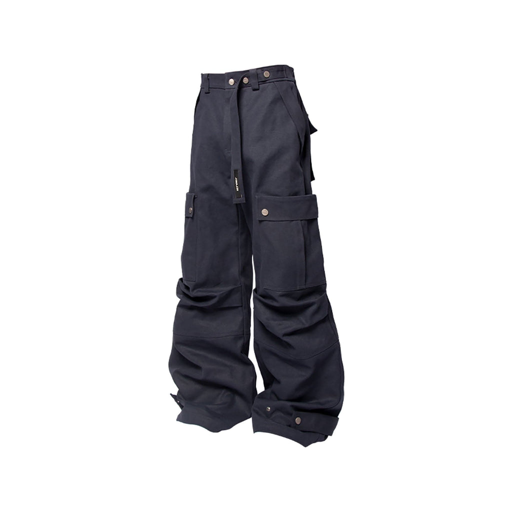 RELABEL Multi-Pocket Oversized Workwear Cargo Pants Dark Gray