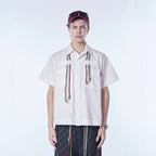 ASSEEN Cord Tassel Pocket Half Shirt