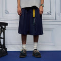 UNLIMITED MOTE Pleated Wide-Leg Drawstring Shorts Stripe