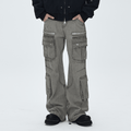 CATSSTAC Washed Multi-Pocket Utility Straight-Leg Jeans
