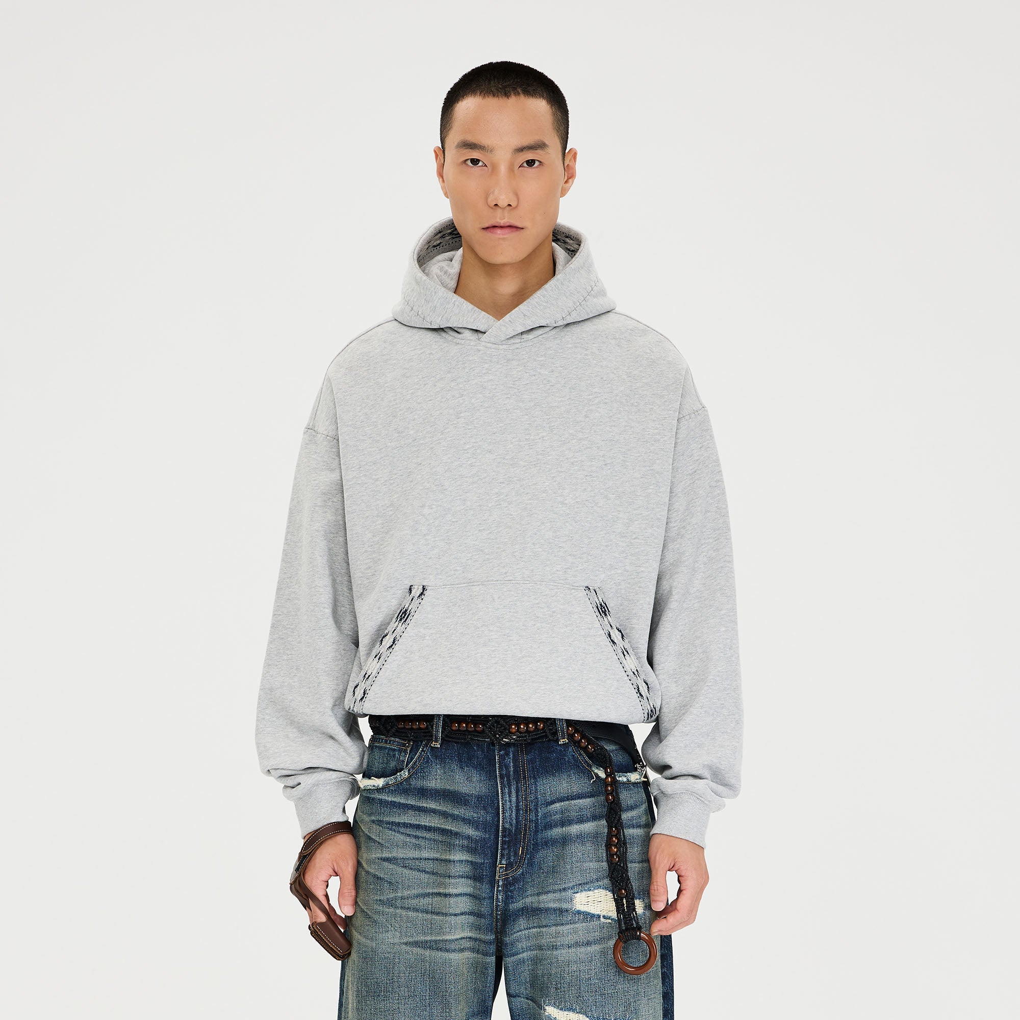 CATSSTAC Totem-Trimmed Kangaroo Pocket Hoodie