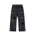 ESAIAS Diamond Faux Leather Patch Rivet Jeans