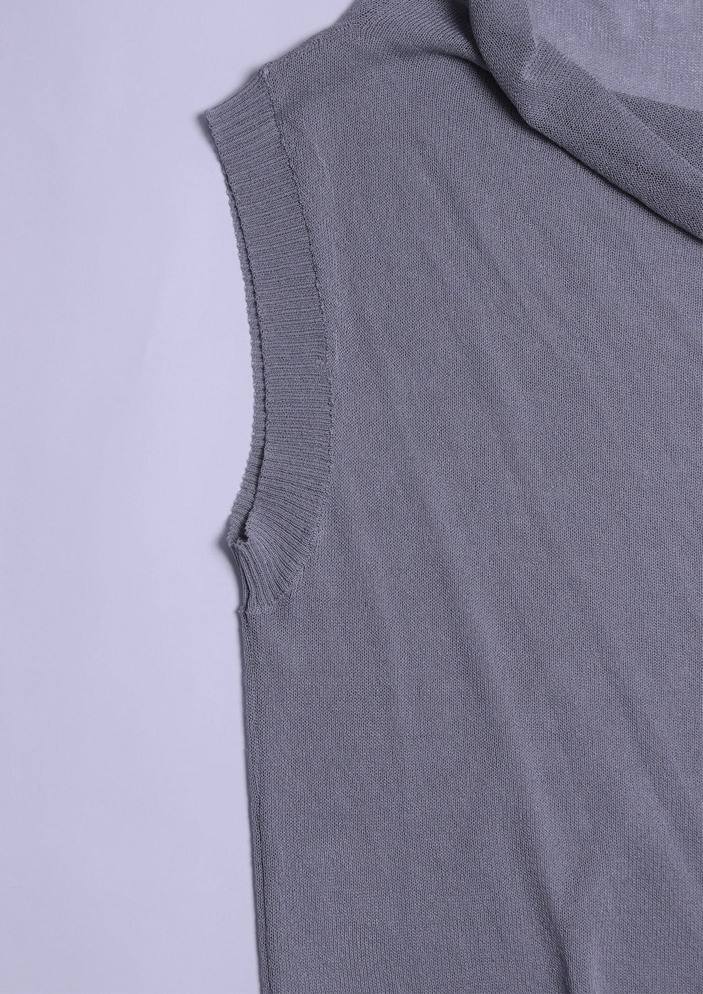KADAKADA Retro Cowl-Neck Knited Sleeveless T-Shirt
