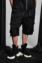 SSIN7 Multi-Pocket Satin Drawstring Shorts
