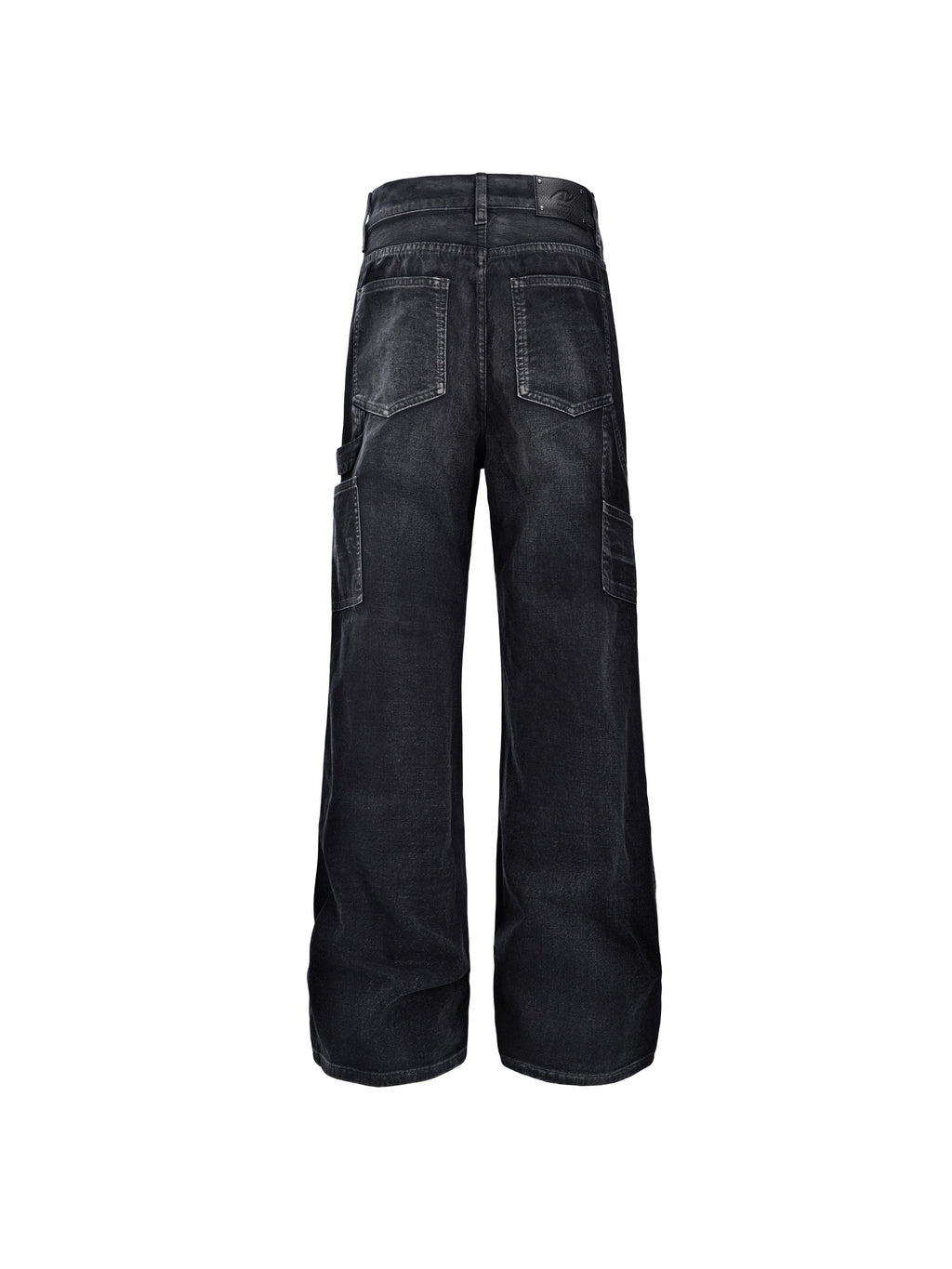 CATSSTAC Distressed Double-Knee Carpenter Straight-Leg Jeans Black