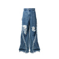 RELABEL Split Heavy-Distressed Washed Denim Pants