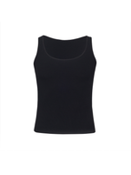 TUIMU Back Cut-Out Ribbed Tank Top Black