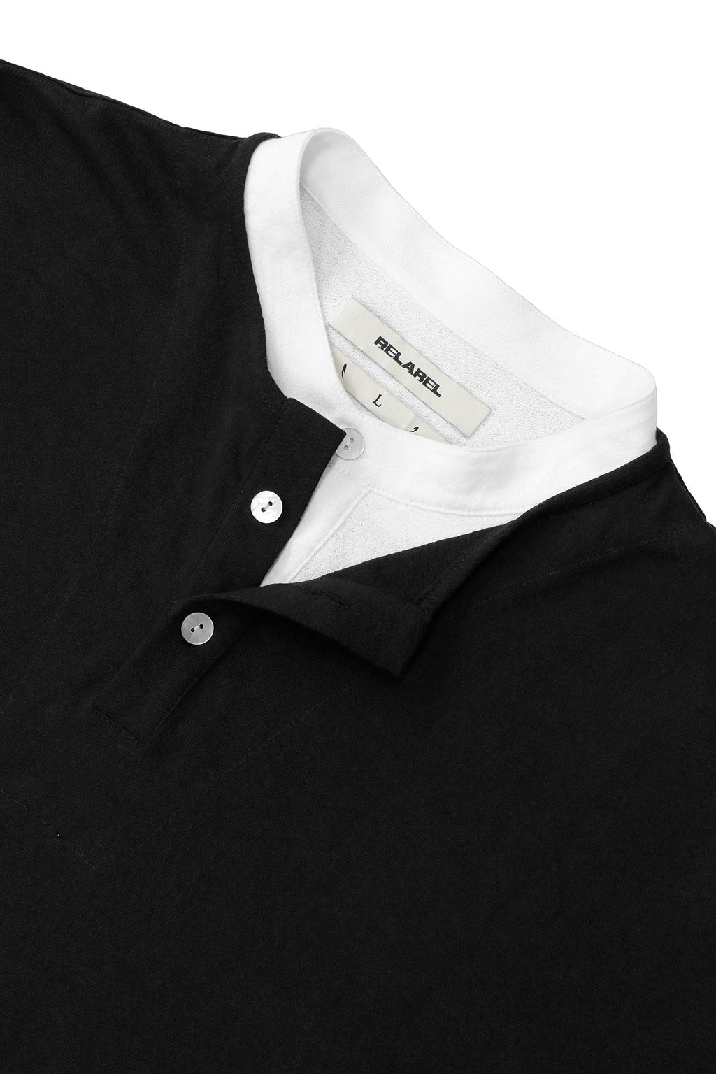 RELABEL Contrast Layered Henley Long-Sleeve Tee