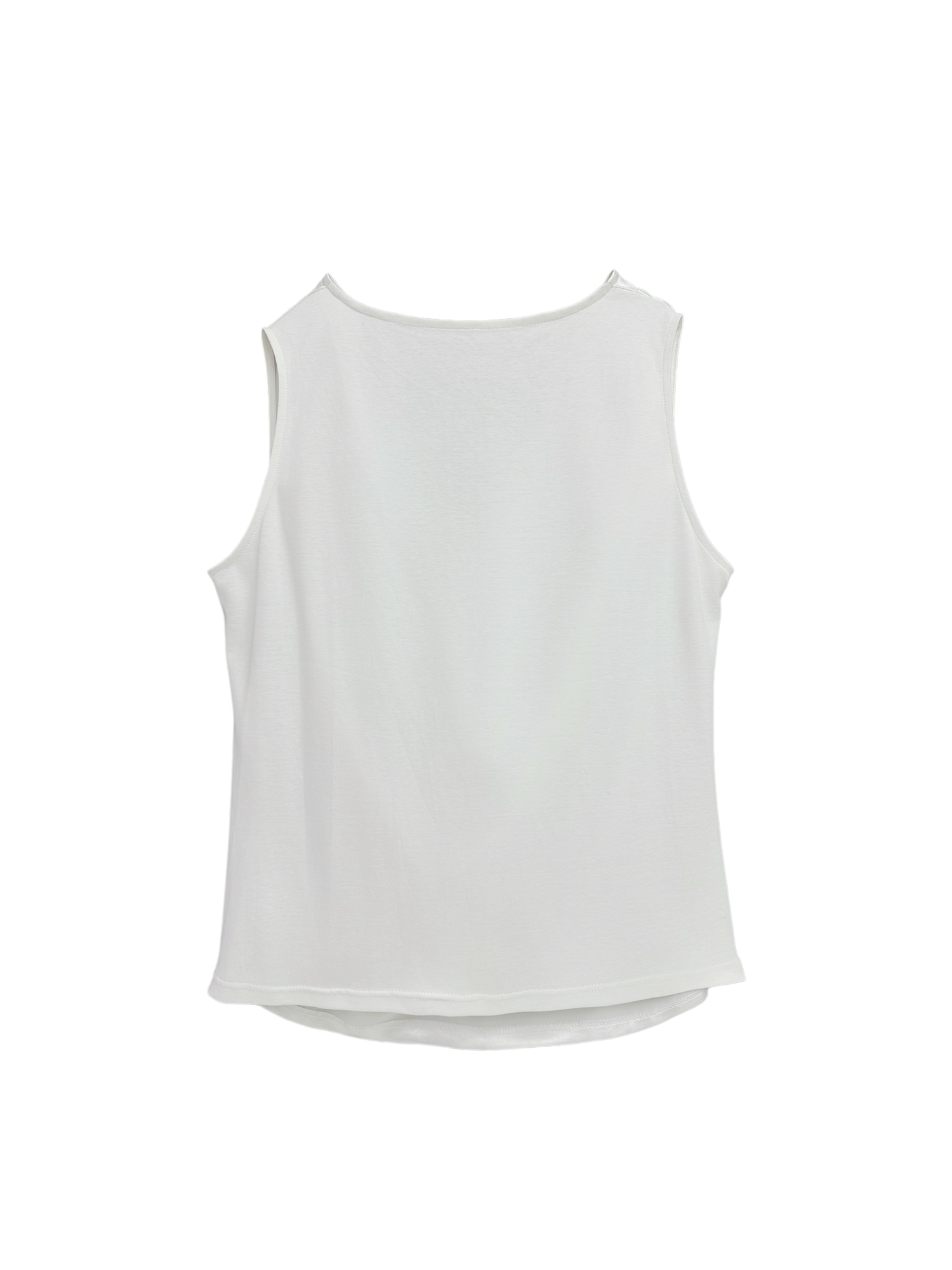 KADAKADA Pearl Sheen Deep V Draped Sleeveless Shirt