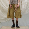 RELABEL Detachable Scarf Grid Pleated Shorts