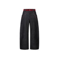 ESAIAS Vermilion Stitch Red Turquoise Curved Denim Pants