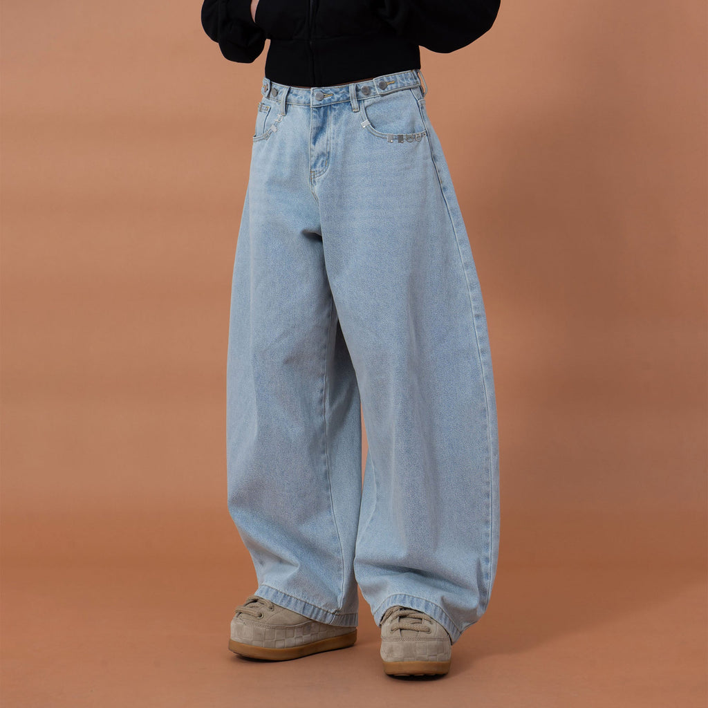 CLP Essential Washed Oversized Curved-Leg Jeans