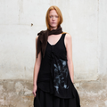 ILNya Nieternite Nifutur Deconstructed Graphic Knit Tank Top Black