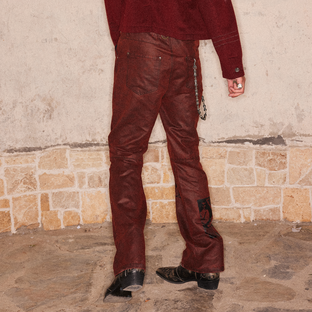 RICHILL Printed Coated Flared Pants
