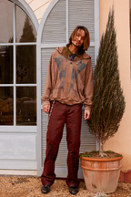 RICHILL Printed Coated Flared Pants