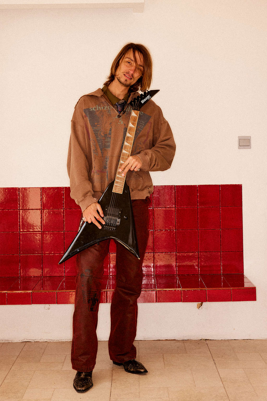 RICHILL Printed Coated Flared Pants