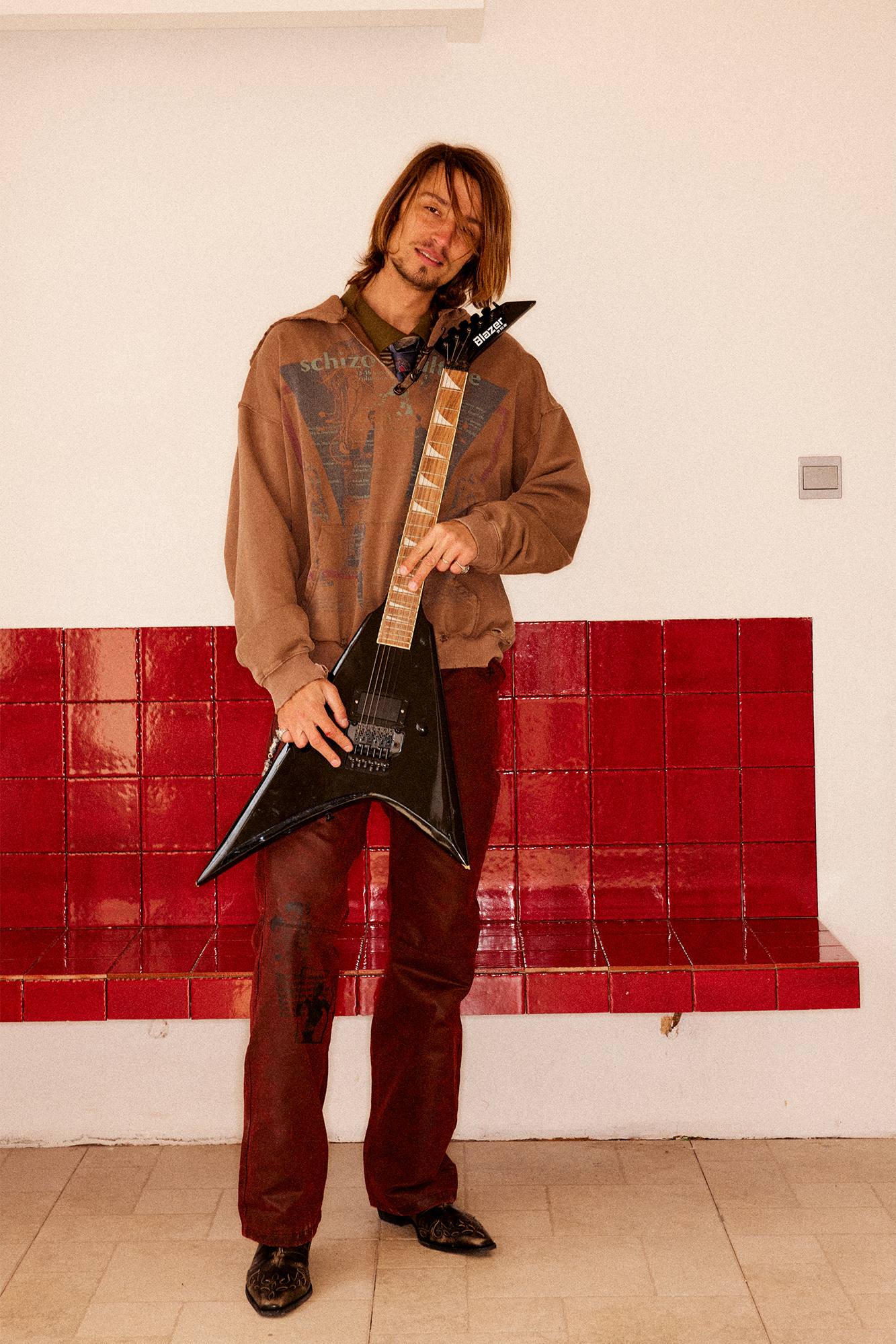 RICHILL Printed Coated Flared Pants