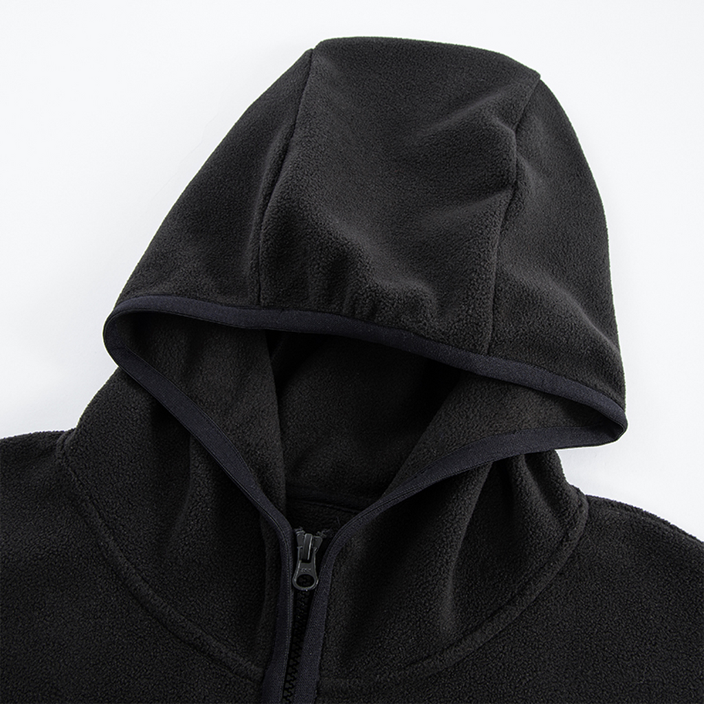 F2CE Embroidered LOGO Patch Half-Zip Fleece Hoodie