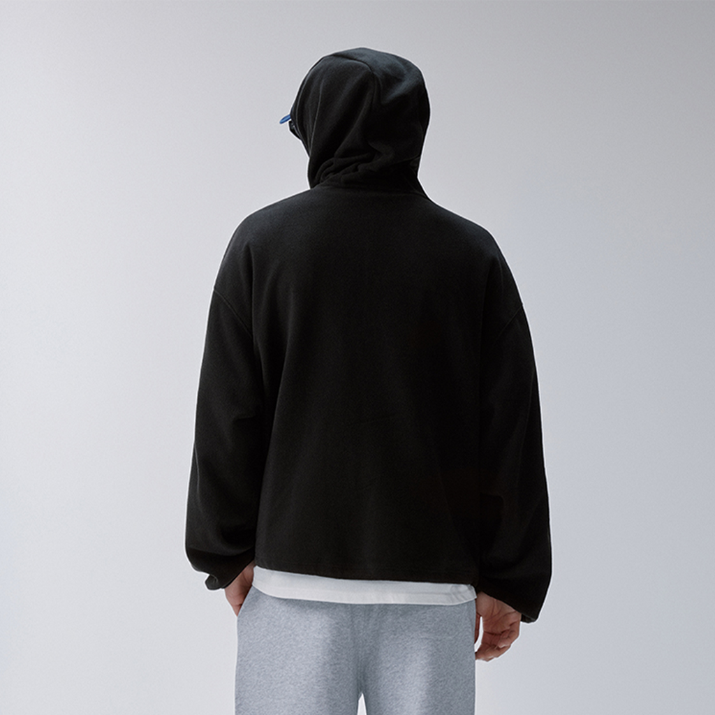 F2CE Embroidered LOGO Patch Half-Zip Fleece Hoodie