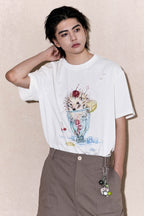 OIPWORD Cherry Hedgehog Graphic T-Shirt