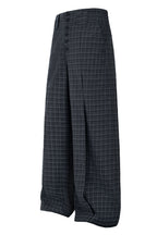 ESAIAS Retro Plaid Pleated Wide-Leg Pants