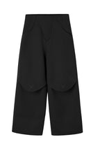 ESAIAS Layered Flap-Knee Wool-Blended Wide-Leg Trousers