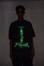 ULIPERY Distressed Glow Crinkled T-Shirt