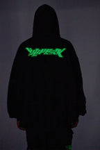 ULIPERY Distressed Glow Crinkled Hoodie