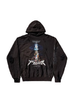 ULIPERY Distressed Glow Crinkled Hoodie