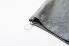 ERROR CODE ROBOT Washed Curved Pleated- Knee Jeans
