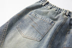ERROR CODE ROBOT Washed Curved Pleated- Knee Jeans