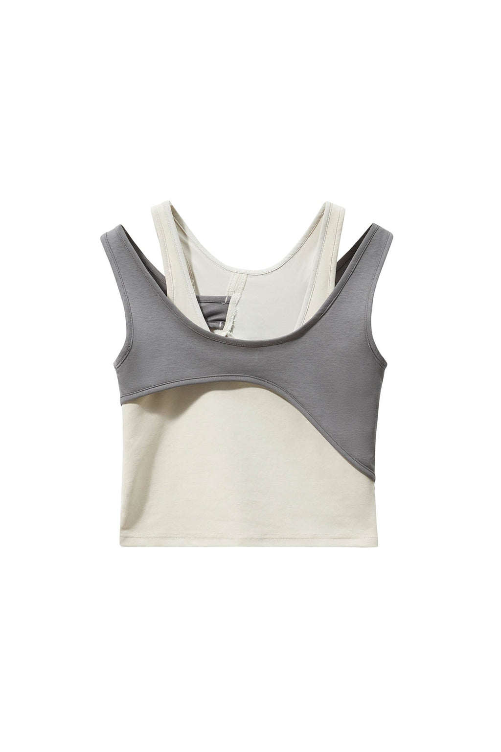 ERROR CODE ROBOT Asymmetrical Contrast Layered Tank Top