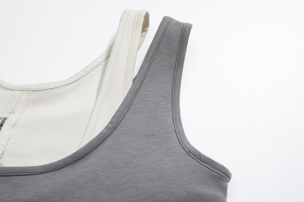 ERROR CODE ROBOT Asymmetrical Contrast Layered Tank Top