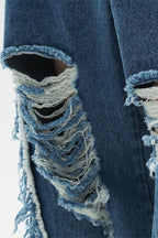 RELABEL Split Heavy-Distressed Washed Denim Pants